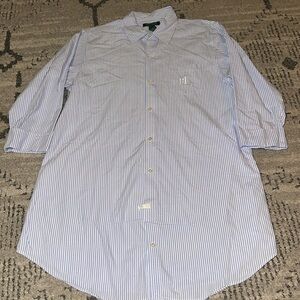 Lauren Ralph Lauren Striped Tunic/Dress with Embroidered RLL on pocket‎ size L
